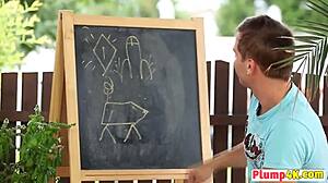 Plump Blonde Milf Performs Deepthroat Blowjob With Neighbor In Intense Scene