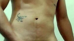 horny guy masturbates solo to cumshot