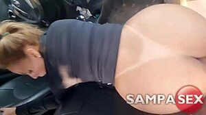 hot blonde milf banged hard in car quickie