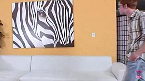 So this white guy is riding a big dildo, and his ebony slut is dirty talking to him the whole time.