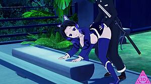 Shinobu Blows Big Cock In Hentai