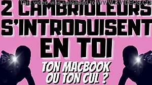 two french burglars dominate twink in double penetration with dirty talk