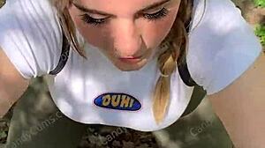 jogger babe candycourt deepthroats me on hiking trail pov