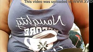 Sexy Indian maid shows off tits