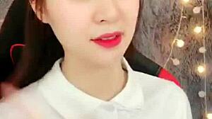 Korean Webcam Babe in White Dress Rocks Livestream!