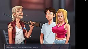 Summertime saga part 14: blonde's big cock shower scene