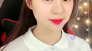 흰 드레스 입은 한국 웹캠 베이비 라이브스트림에서 대박!