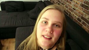 Watch curvy teen 18+ Maja get her ass fucked and suck big cocks in her first MMF threesome!