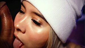 Blonde Colombian BBW Demonstrates Professional Cock Sucking Skills