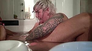 Intense Passion Sucking Cock in Hot Tub Bath