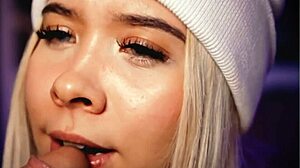 Blonde Colombian BBW Demonstrates Professional Cock Sucking Skills