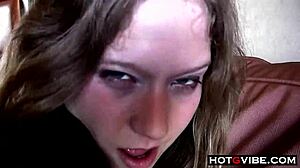 Is this petite blonde squirting in the hotel room?