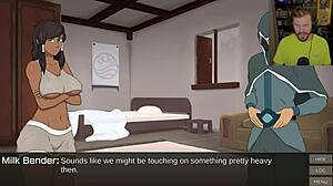 avatar korra keeps getting worse cummy bender, bound in bondage with tits and pussy exposed for bdsm fun