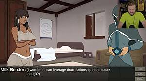 avatar korra keeps getting worse cummy bender, bound in bondage with tits and pussy exposed for bdsm fun