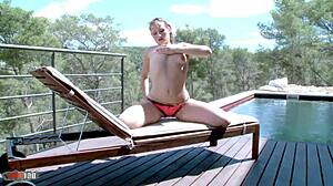 nice petite redhead emy russo gets naked live on webcam outdoors!