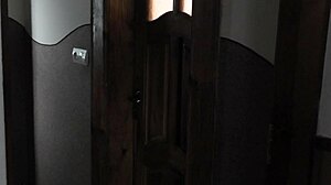 Секси Фрина играе в тоалетната със стария съквартирант на мъжа си