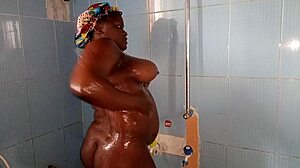 Ebony Amateur Engages In Solo Masturbation During Sex In The Bathroom.