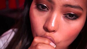 Oral sex while playing with dildo domination kinky hardcore orgasm