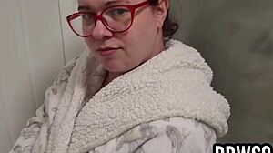 Hey, bbw showers huge tits and ass for voyeur