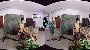 Army Just Became Sexy Again With Shaved Brunette Lesbians In 3 Some