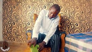 Ebony girl gets fat dick instead of job