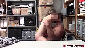 Blonde Shoplifter Negotiates with Officer in Backroom