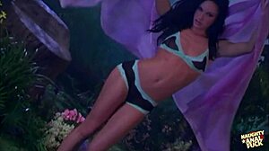 gorgeous brunette stares as he cums in her mouth