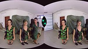 Army Just Became Sexy Again With Shaved Brunette Lesbians In 3 Some