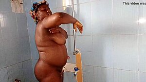 Ebony Amateur Engages In Solo Masturbation During Sex In The Bathroom.