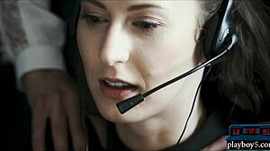 european babes have intense lesbian sex after work