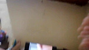 hot young guy jerks off his big cock, dreaming of fucking a milf's tits and ass