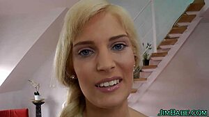 amateur blonde teen 18+ sucks cock in pov. watch her in stockings and shoes pleasing that old guy.
