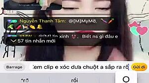 Jin Xinh Bunny live show with full face while talking