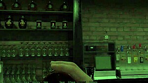 Femdom Plays With Shaved Pussy In Bar