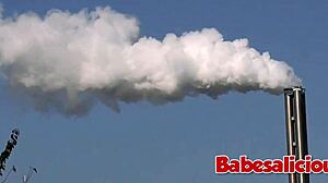 Perfect babe takes huge black dildo deep in anal