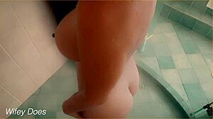 My big tit wife gettin wet in the shower tbf.