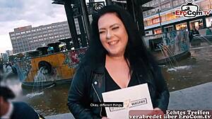 German BBW Girl Approached During Street Interview