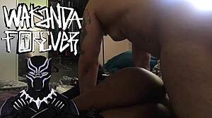 Ebony Bubble Butt Bends Over