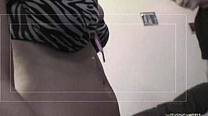 Three lucky guys bang two brunette sluts on the couch in hardcore group action!