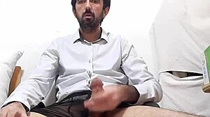 Naughty Guy With Huge Thick Cock In Transparent Black Underwear And Shirt, Giant Erect Cock Of 25 Cm Spurting Milk