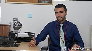 Teen 18+ gets first blowjob in gay porn tailor scene.