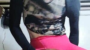 Ladyboy Rides Dildo First Time