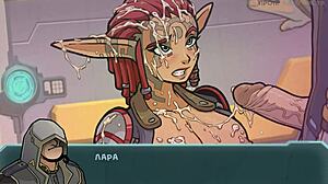 slut strips and gets doggystyle with big cock in cartoon gameplay