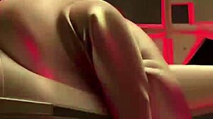 Skinny crossdresser dipping in lake, getting fingered intensely by ai.