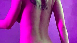 hot girl slowly undresses and rips clothes in passionate solo striptease, fingering herself sensually on the floor