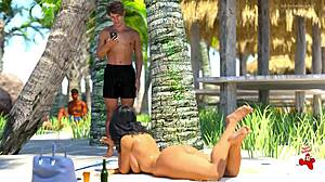 Anna Naked on the Beach