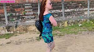 Locked in Car with Stranger for Intense Interracial Creampie and Oral Action