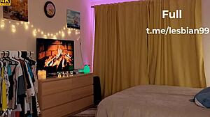 A girl in sexy jeans masturbates alone quietly