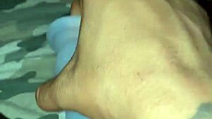 Ebony slut stuffs her pierced pussy with a pretty dildo in solo masturbation session