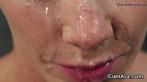 Wacky honey says 'take that cumshot on my face'